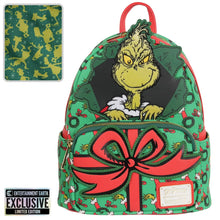 Load image into Gallery viewer, How the Grinch Stole Christmas Grinch Christmas Present Mini-Backpack - Entertainment Earth Exclusive
