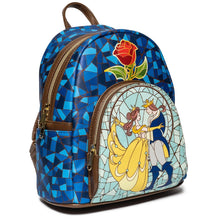 Load image into Gallery viewer, Beauty and the Beast Stained-Glass Window Mini-Backpack - Entertainment Earth Exclusive