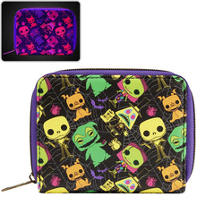 Load image into Gallery viewer, The Nightmare Before Christmas Black Light Print Zip-Around Wallet