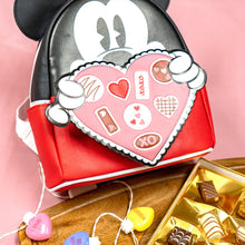 Load image into Gallery viewer, Mickey Mouse Chocolate Box Valentine Mini-Backpack - Entertainment Earth Exclusive