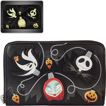 Load image into Gallery viewer, The Nightmare Before Christmas Tree Lights Glow-in-the-Dark Zip-Around Wallet
