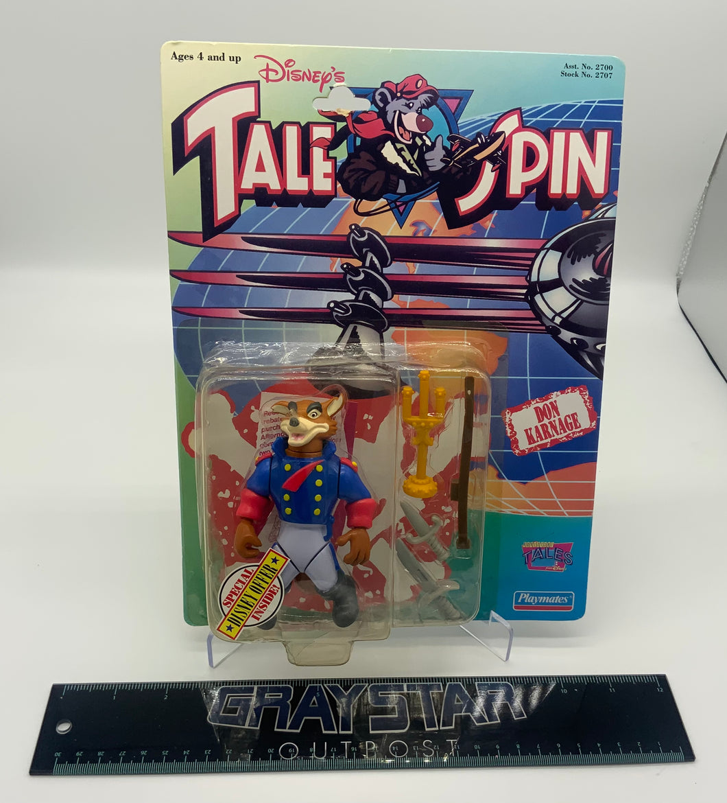 Vintage Playmates 1991 Disney TaleSpin Don Karnage Figure On Card