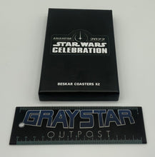 Load image into Gallery viewer, Star Wars Celebration 2022 Anaheim Beskar Bar Metal Mandalorian Coasters Disney
