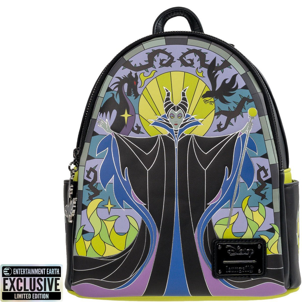 Sleeping Beauty Maleficent Stained Glass Mini-Backpack - Entertainment Earth Exclusive