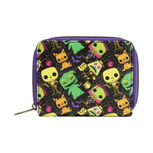 Load image into Gallery viewer, The Nightmare Before Christmas Black Light Print Zip-Around Wallet
