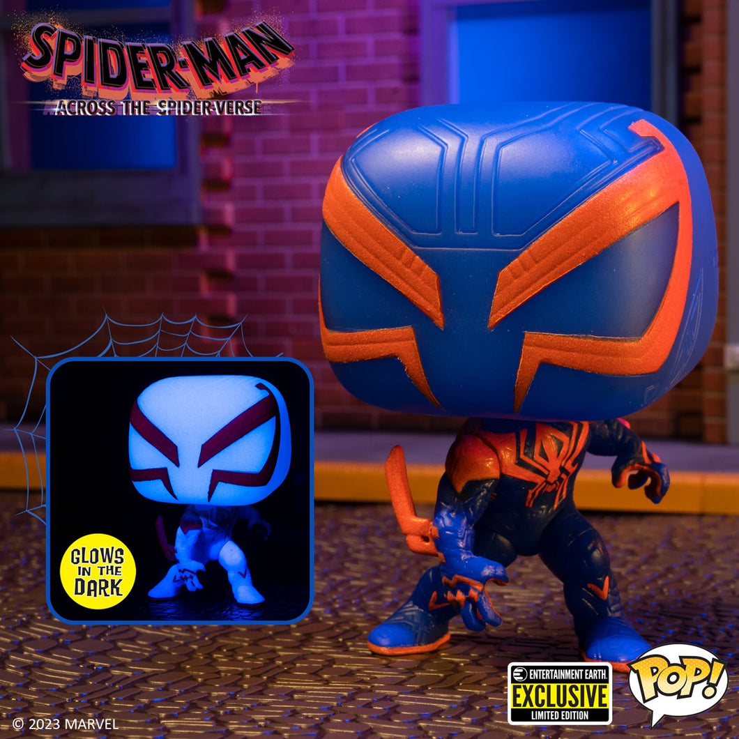 Spider-Man: Across the Spider-Verse Spider-Man 2099 Glow-in-the-Dark Pop! Vinyl Figure – Entertainment Earth Exclusive